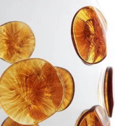Vaso trasparente Goccia Amber Dots
