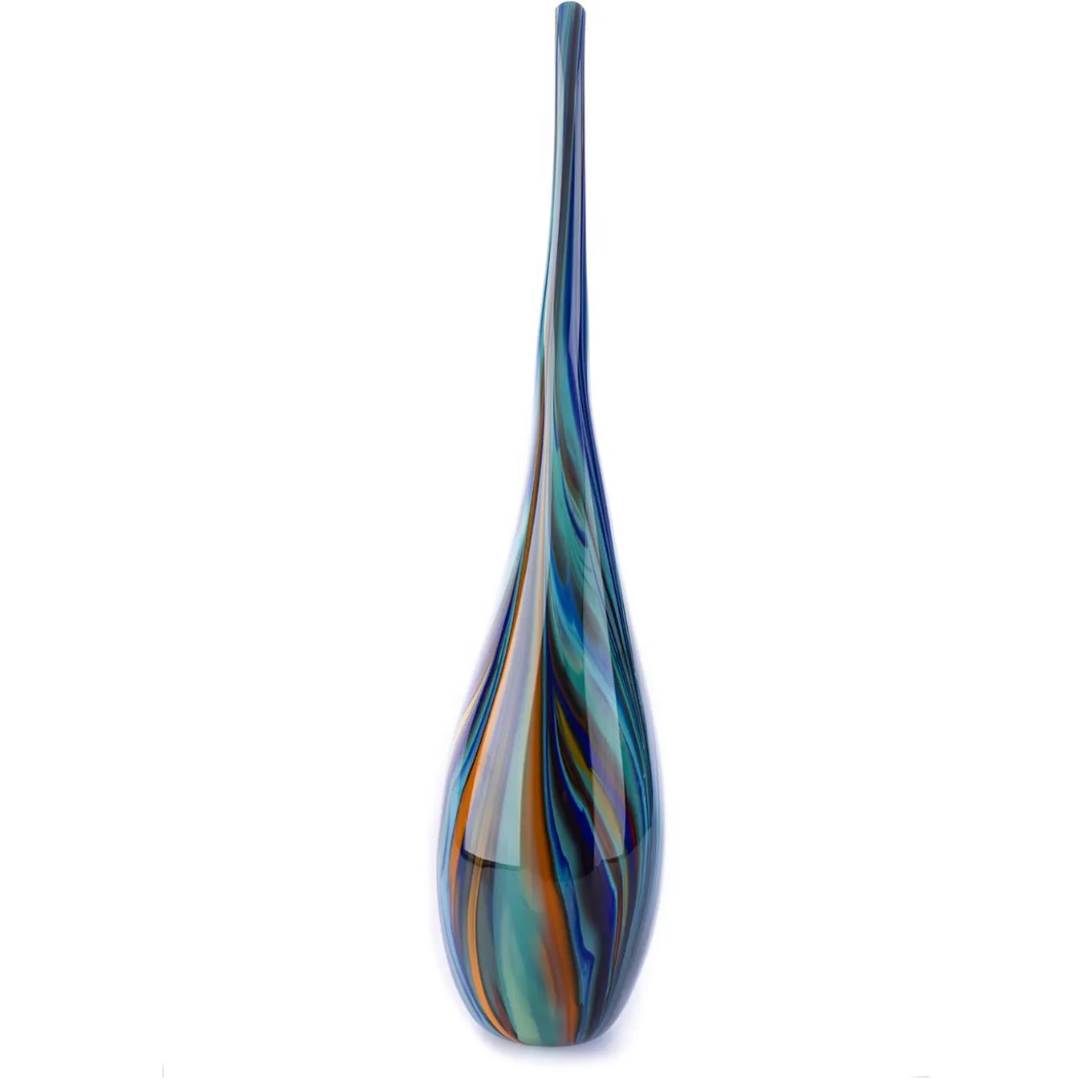 Vaso-scultura in vetro di Murano multicolore a goccia di fuoco #3
