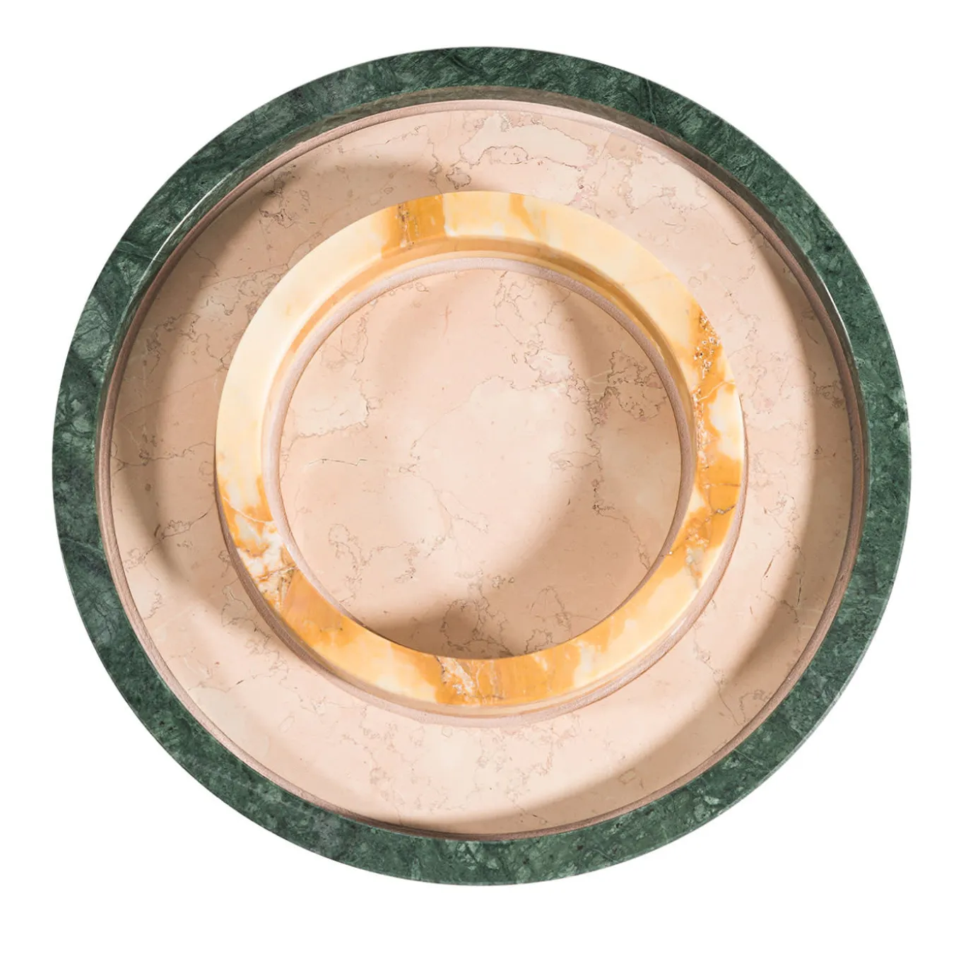 Vassoio circolare in marmo policromo Icon di Mae Engelgeer