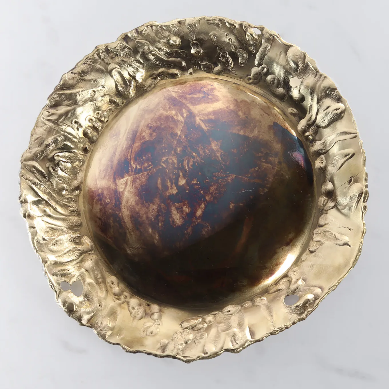Vassoio girasole in ottone