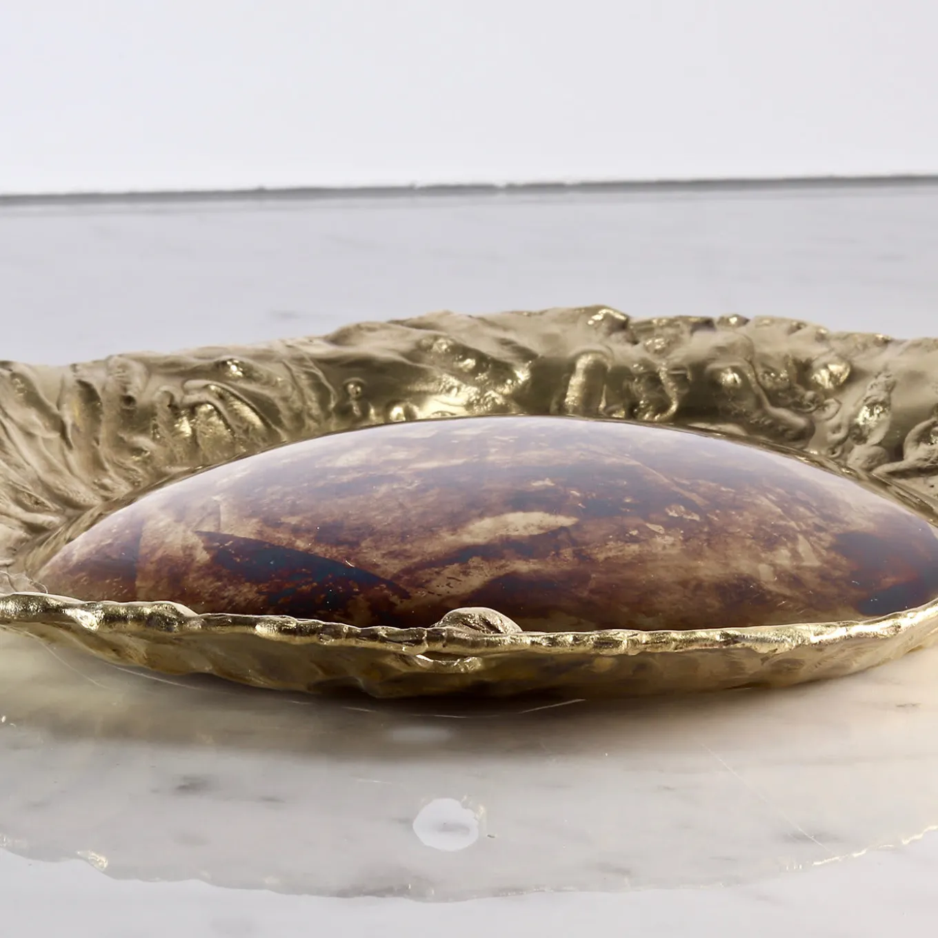 Vassoio girasole in ottone