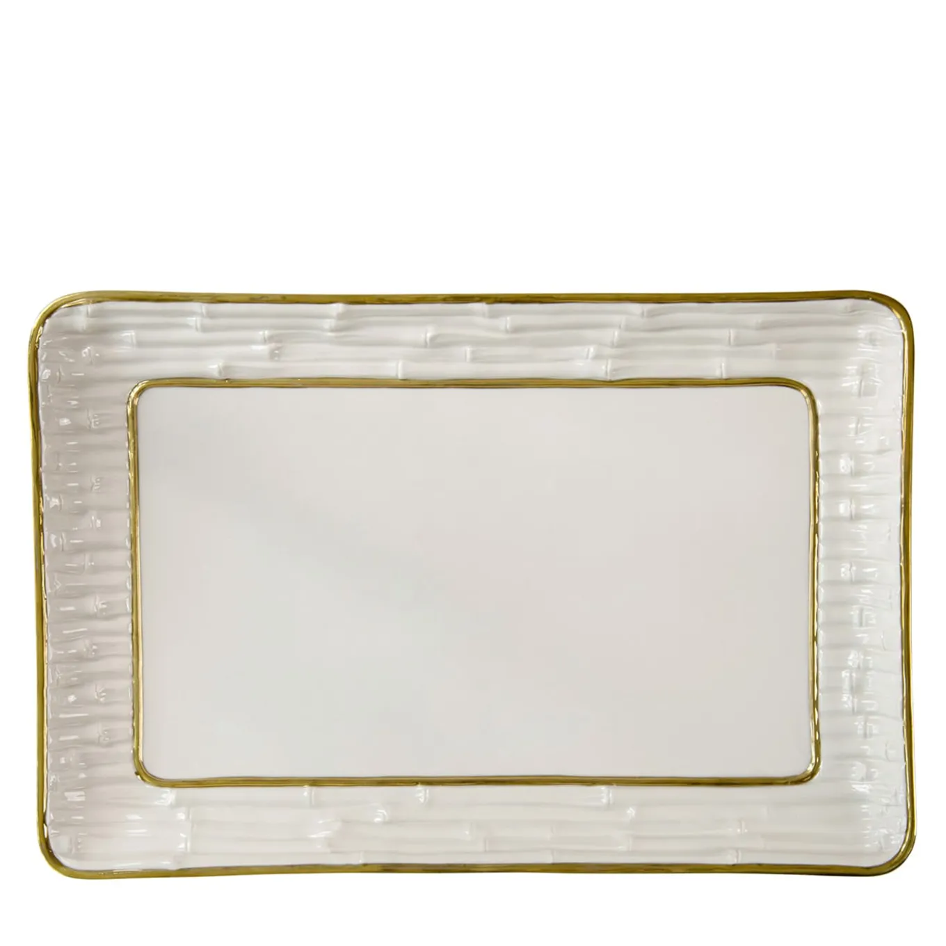 VASSOIO IN BAMBÙ - BIANCO E ORO