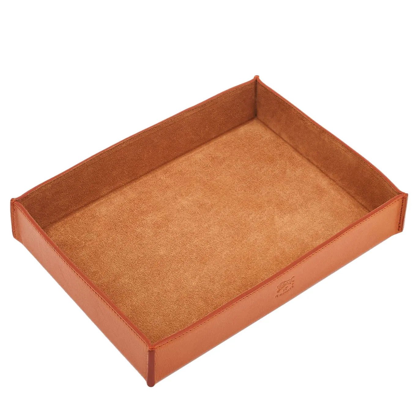 Vassoio medio in pelle caramello