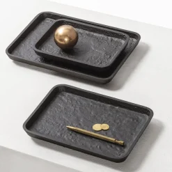 Vassoio medio rettangolare in bronzo imperfetto Monza