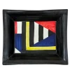 Vassoio tascabile in ceramica multicolore Bauhaus #2 di Benedetto Longobardi