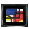 Vassoio tascabile in ceramica multicolore Bauhaus #1 di Benedetto Longobardi