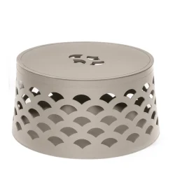Venezia 10 Cestino rotondo beige con coperchio