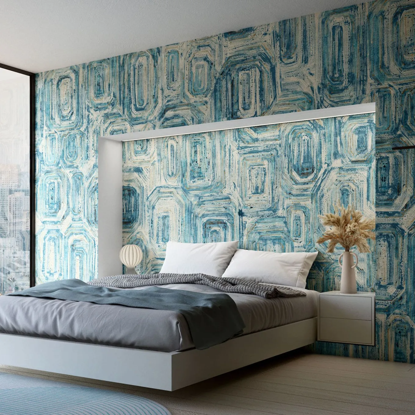 Victoria's Artwork Rivestimento murale bianco e blu