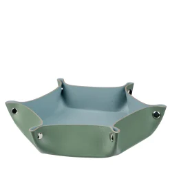 Vide poche in pelle azzurro cielo e verde eucalipto #3