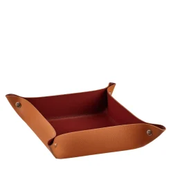 Vide poche in pelle Cognac e Bordeaux #1