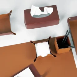 Vide poche in pelle Cognac e Bordeaux #1