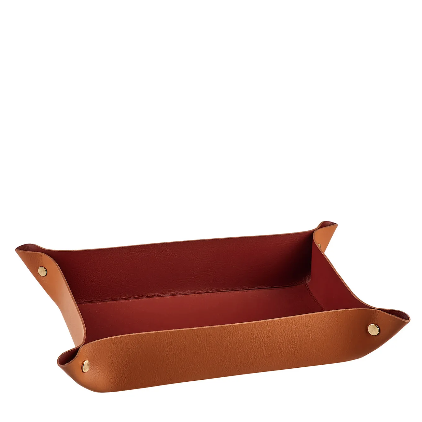 Vide poche in pelle Cognac e Bordeaux #2
