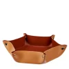 Vide Poche in pelle Cognac e Bordeaux