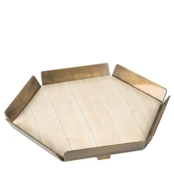 Vide Poche in Pelle di Anguila e Ottone Lucido Chiaro Nuance Crema