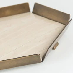 Vide Poche in Pelle di Anguila e Ottone Lucido Chiaro Nuance Crema