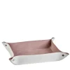 Vide Poche rettangolare in pelle Oyster e rosa cenere