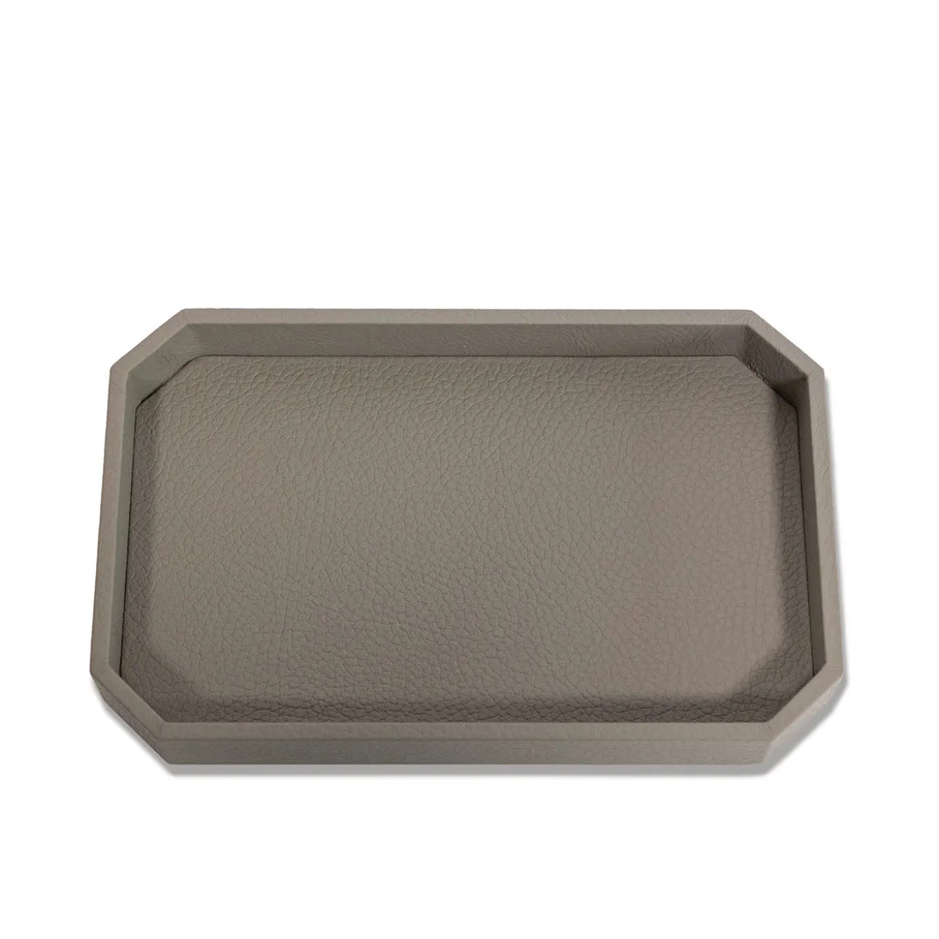 Vide-poche Del Monte media in pelle Grigio Luna