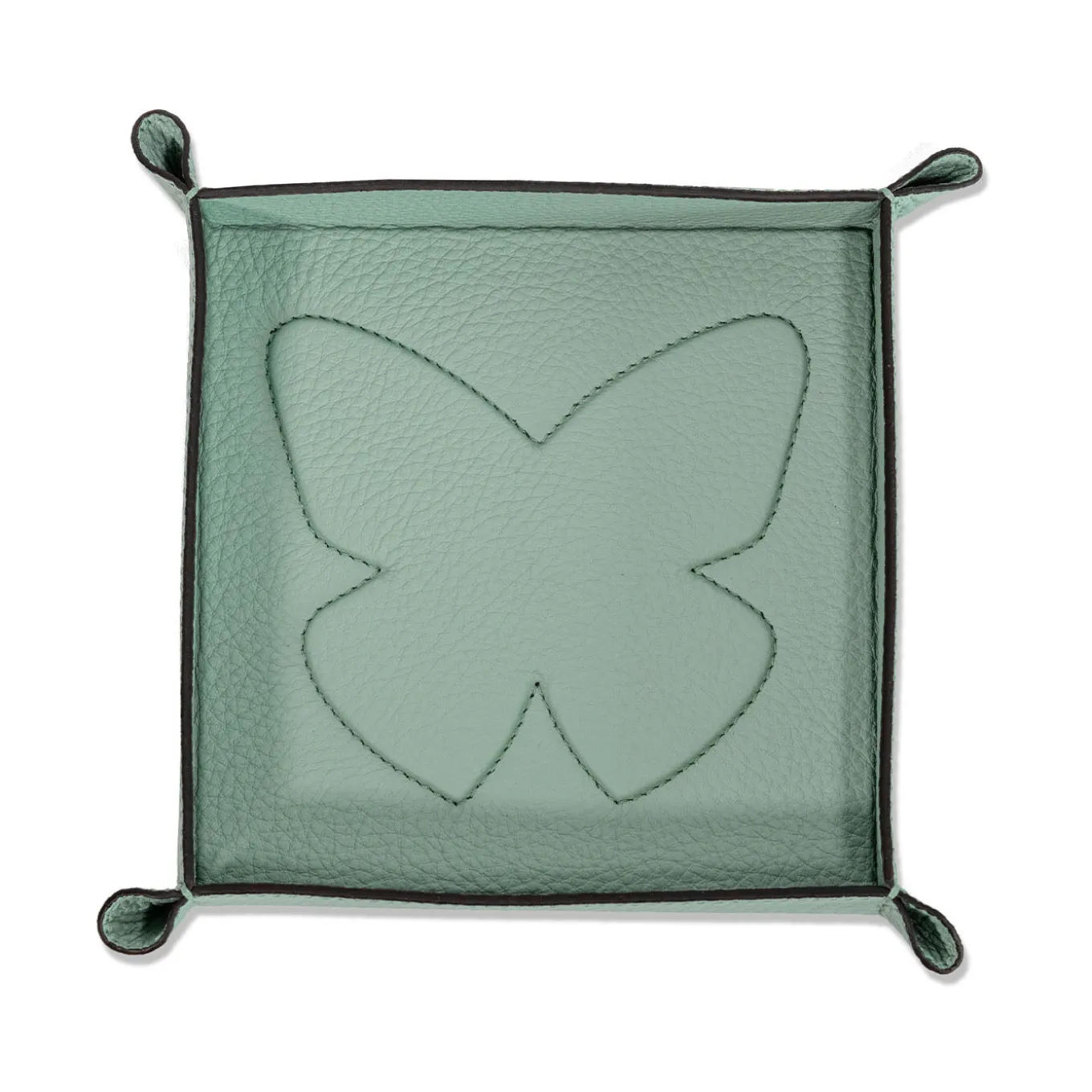 Vide-Poche Michelangelo Butterfly in pelle verde smeraldo