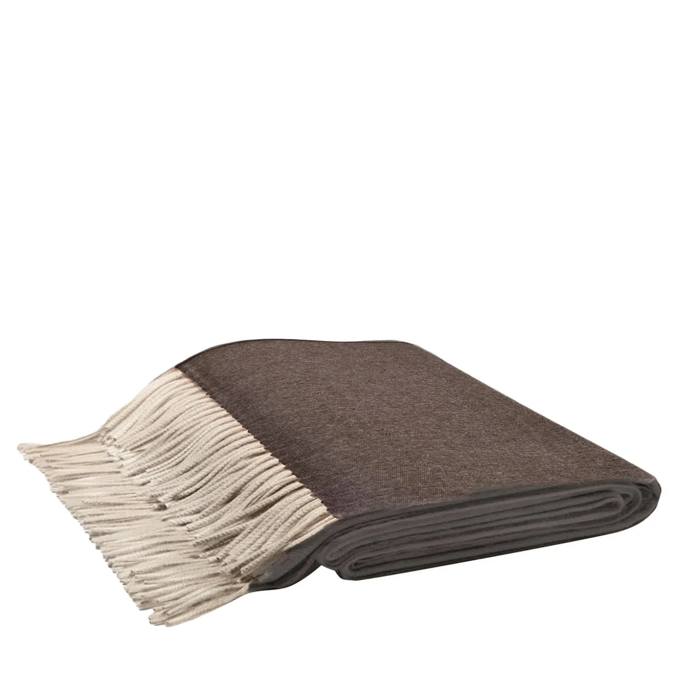 Zibelline 100% Cashmere Coperta marrone con frange