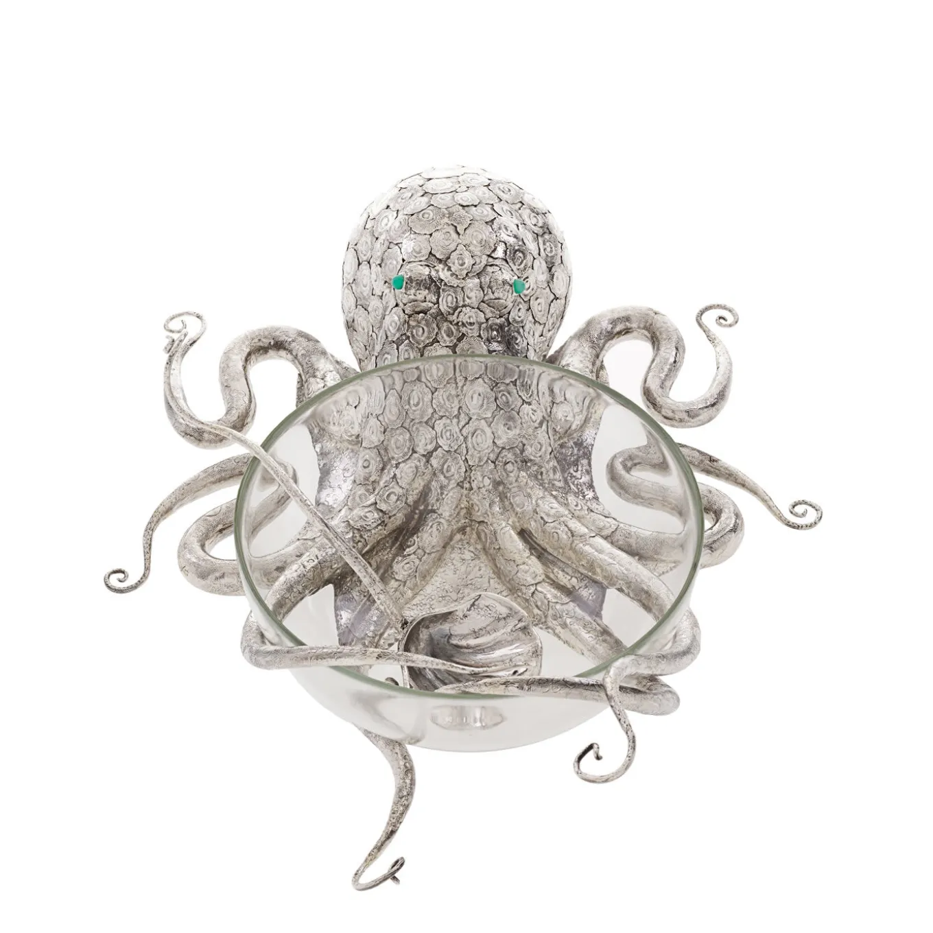 Zuppiera Octopus in argento sterling e cristallo